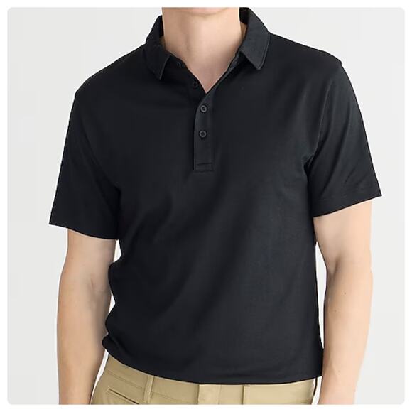 J. Crew Mens Performance Coolmax Breathable Cotton Polo Shirt‎ Size XL Black - Picture 1 of 9